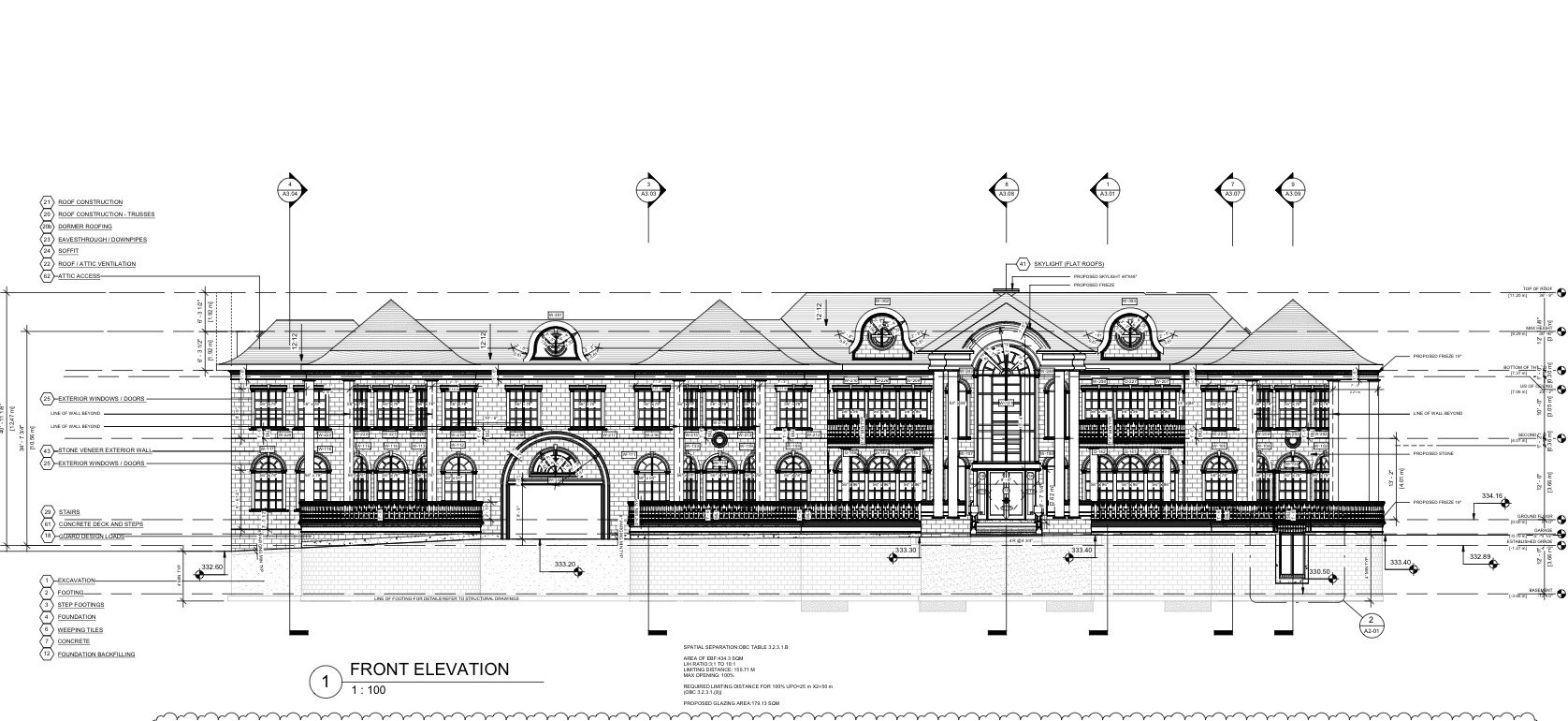 Estate front elevation drawing